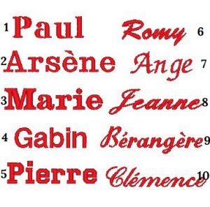 broderie de prénoms