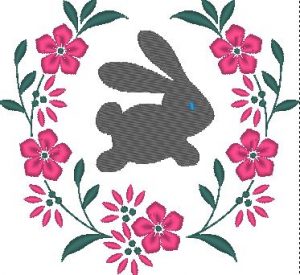 lapin et fleurs