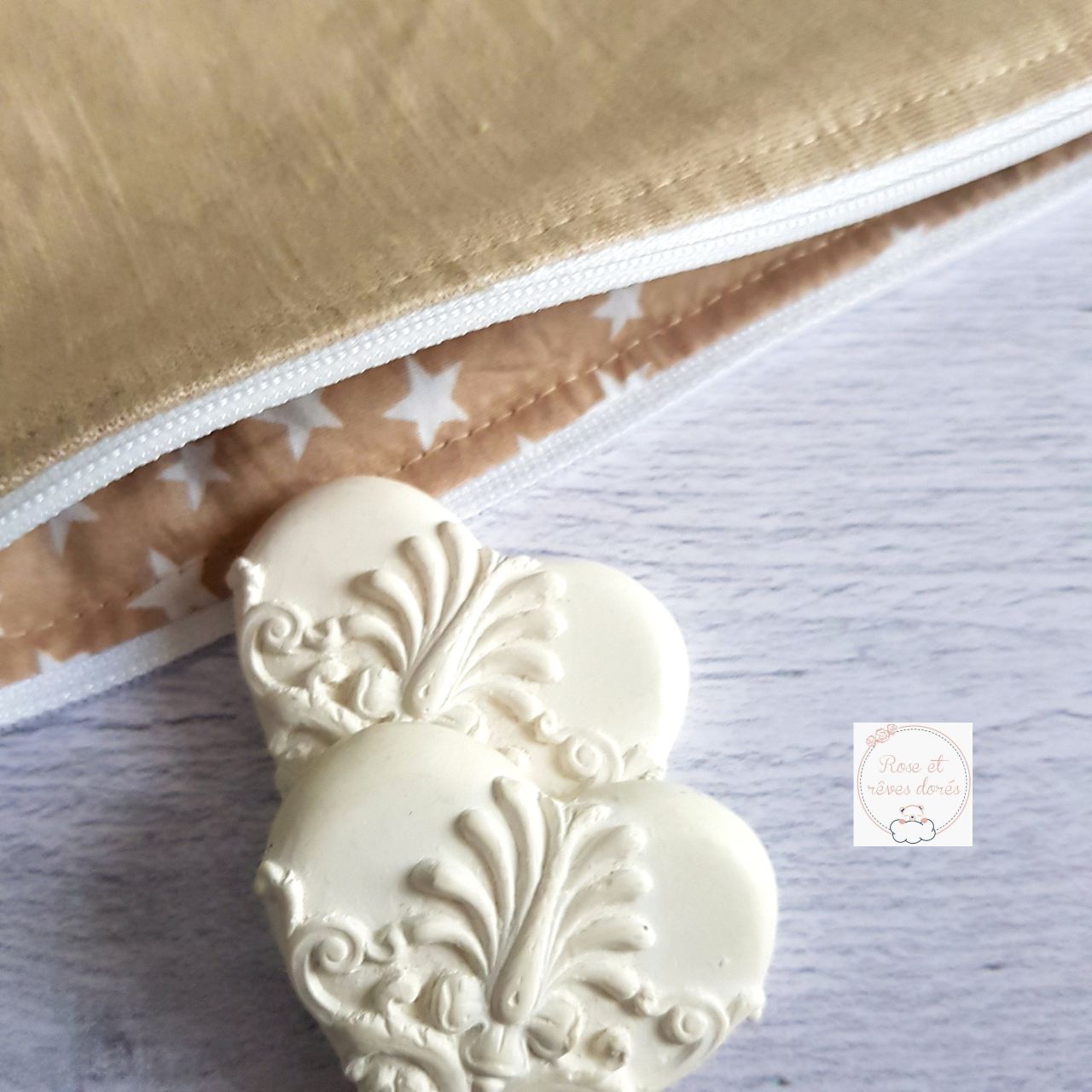 zoom pochette lin étoile