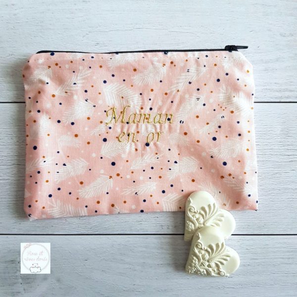 pochette maman en or rose