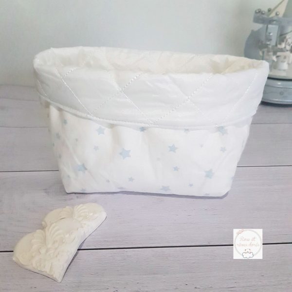 panière blanche rangement Rose et rêves dorés made in france