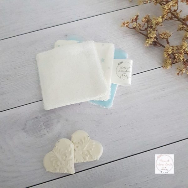 trio lingettes bébé maman Rose e trêves dorés