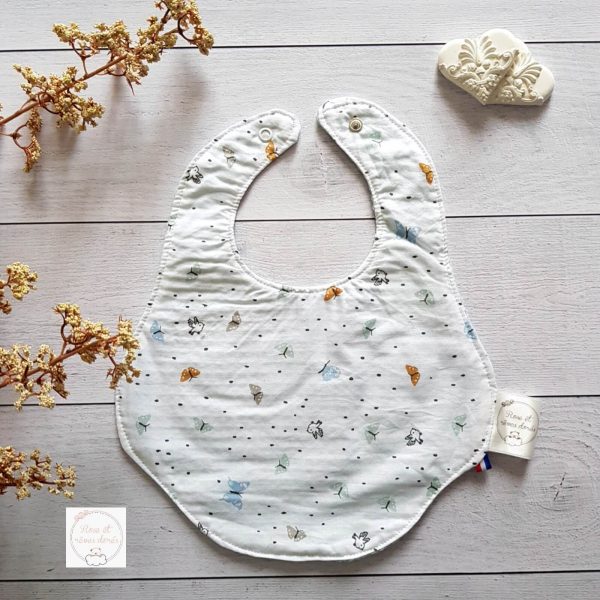 bavoir bio bébé fabriqué en france Rose et rêves dorés