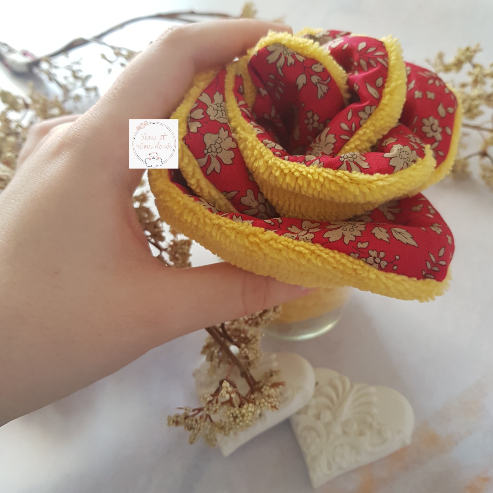 fleur de lingette capel rouge Rose et reves dores