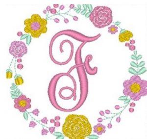 couronne fleurie et initiale