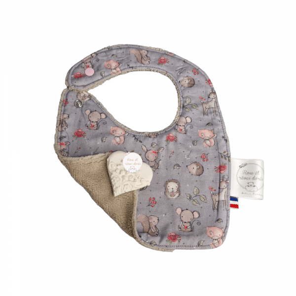 bavoir moelleux et doux pour bébé Rose et rêves dorés
