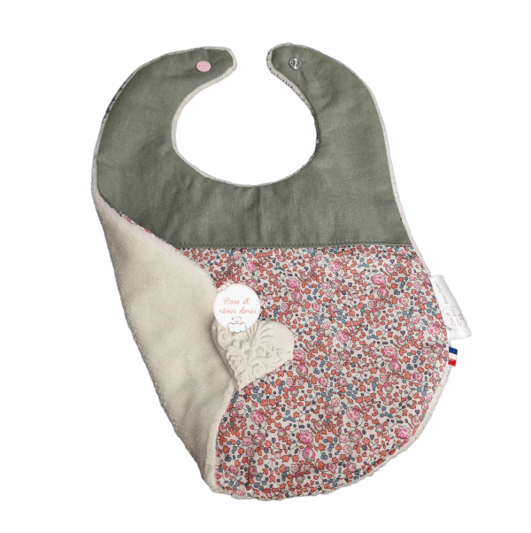 bavoir moelleux et absorbant Rose et rêves dorés