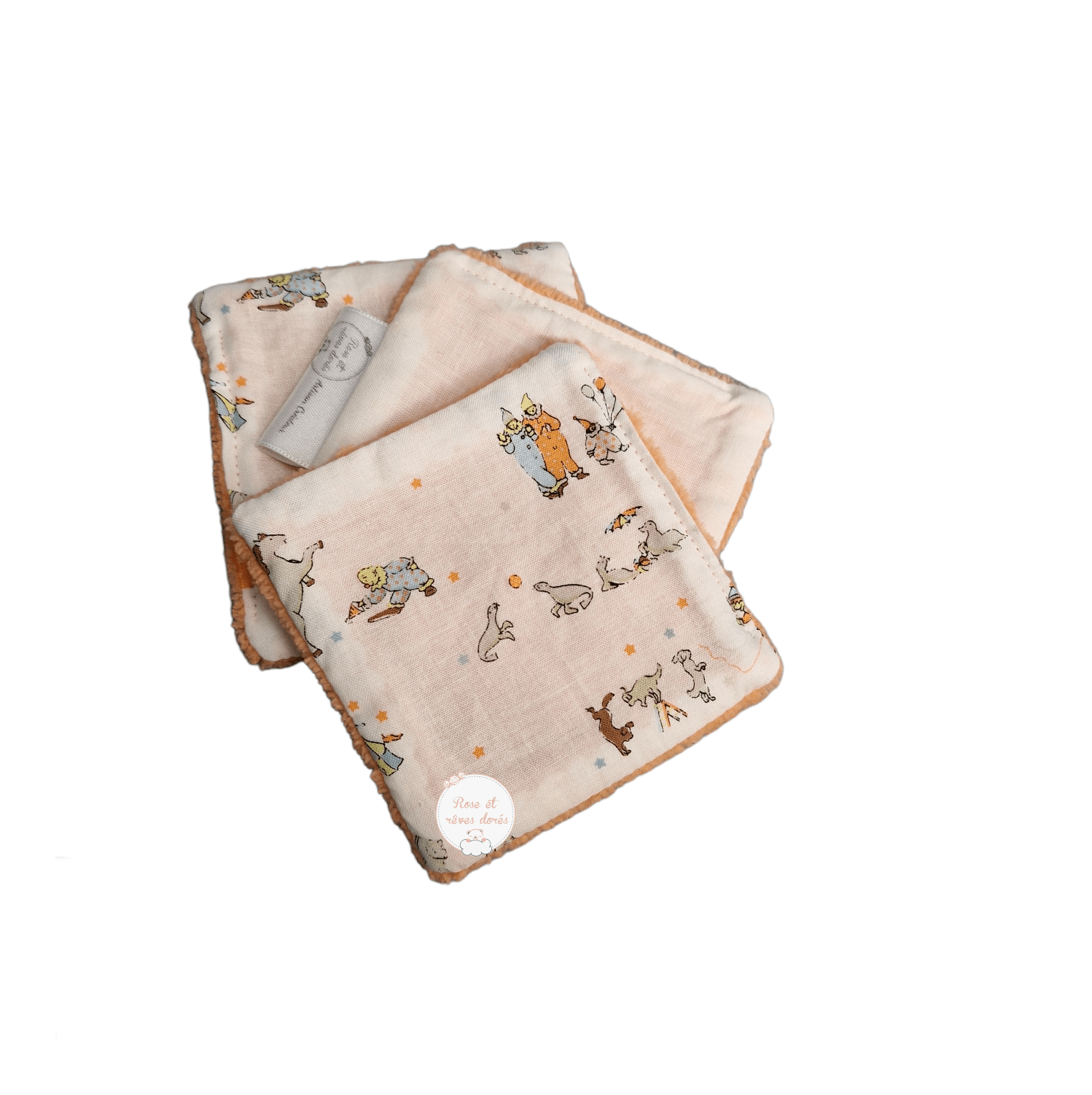 lingettes coton bio motif cirque