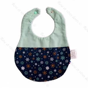 Bavoir pour bébé flocons mint