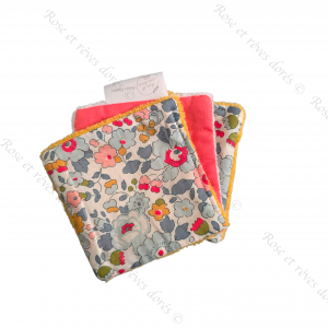 Lots de 3 lingettes douces fleurs